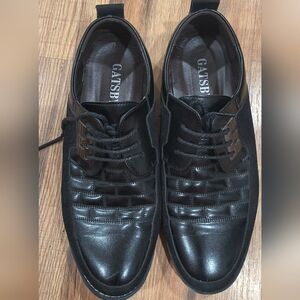 Black Leather Men's Oxfords